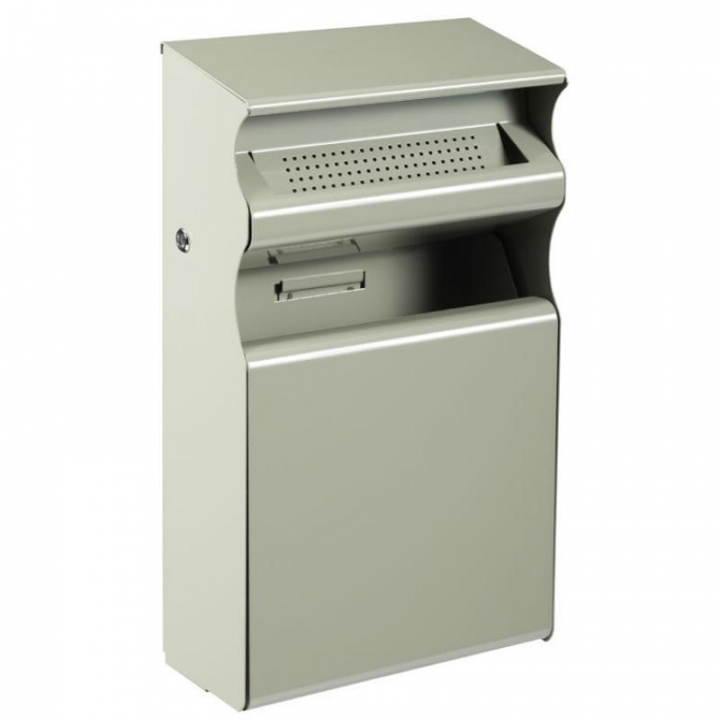 Cendrier-corbeille 2/15L Lenaco Gris ciment